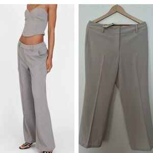 Emaline Signature Fit Women Khaki Wide Leg Pants P14 Preppy Business Casual Chic
